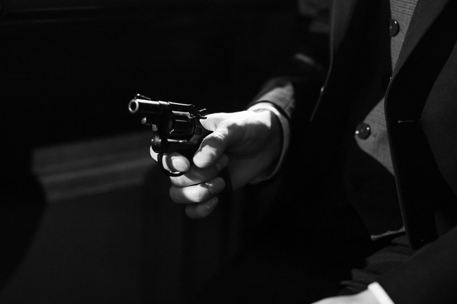 Concealed Gun in black and white