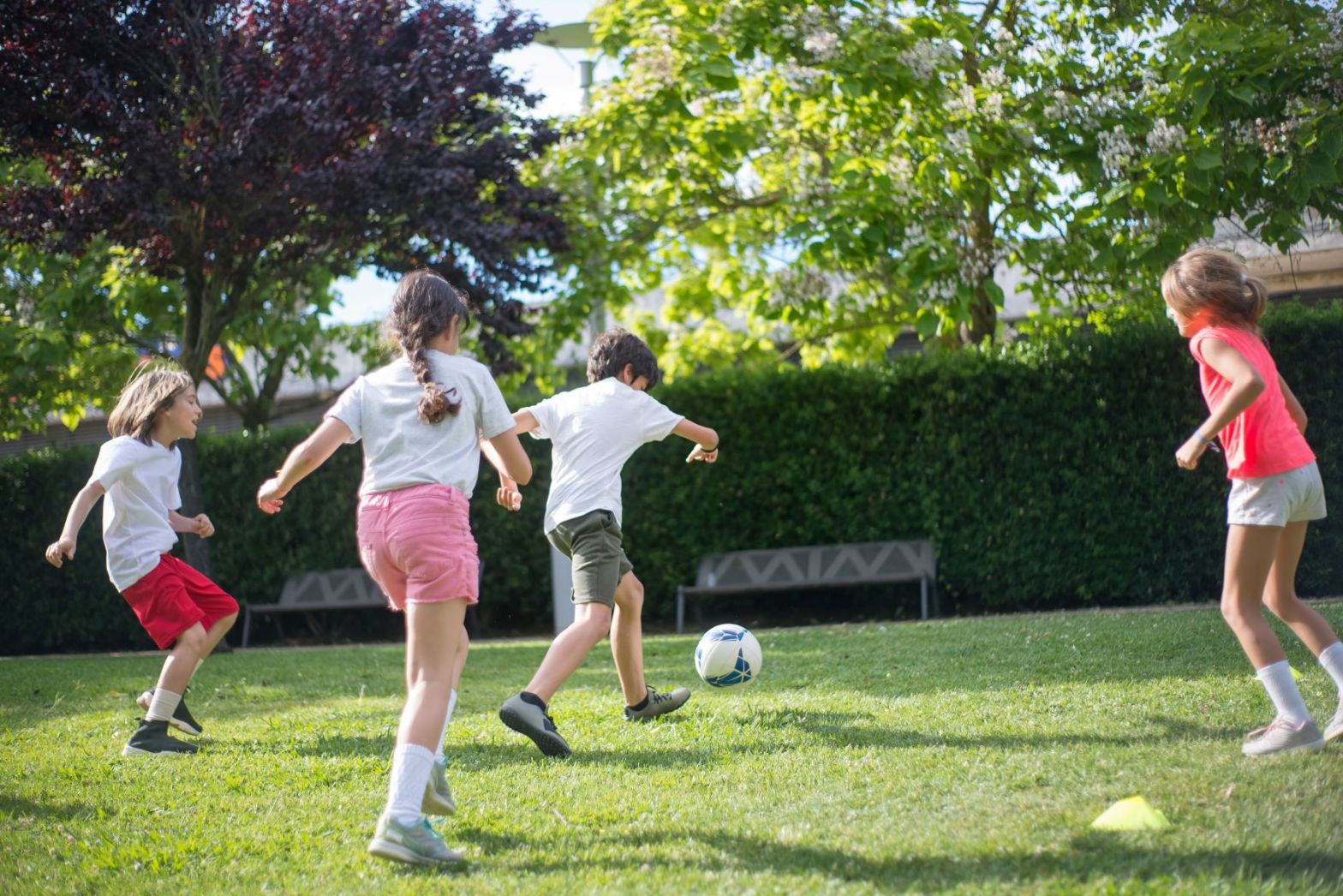 kids playing with soccer ball
